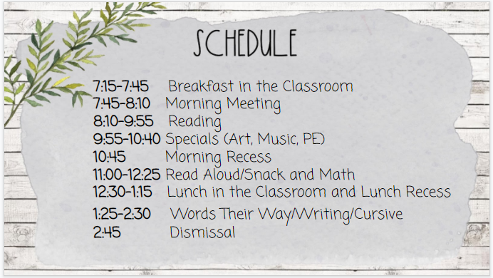 schedule