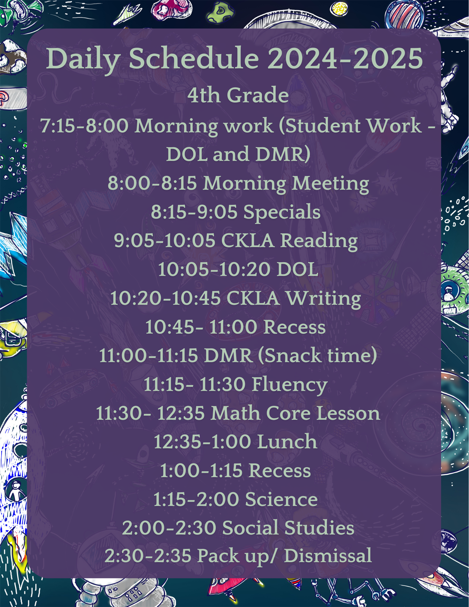 Daily Schedule