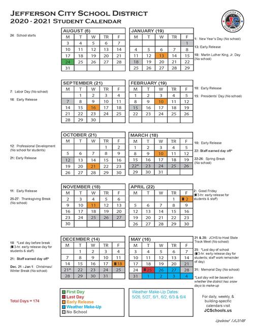 columbia public schools calendar 2021 22 Annual District Calendar 2020 2021 Student Calendar columbia public schools calendar 2021 22